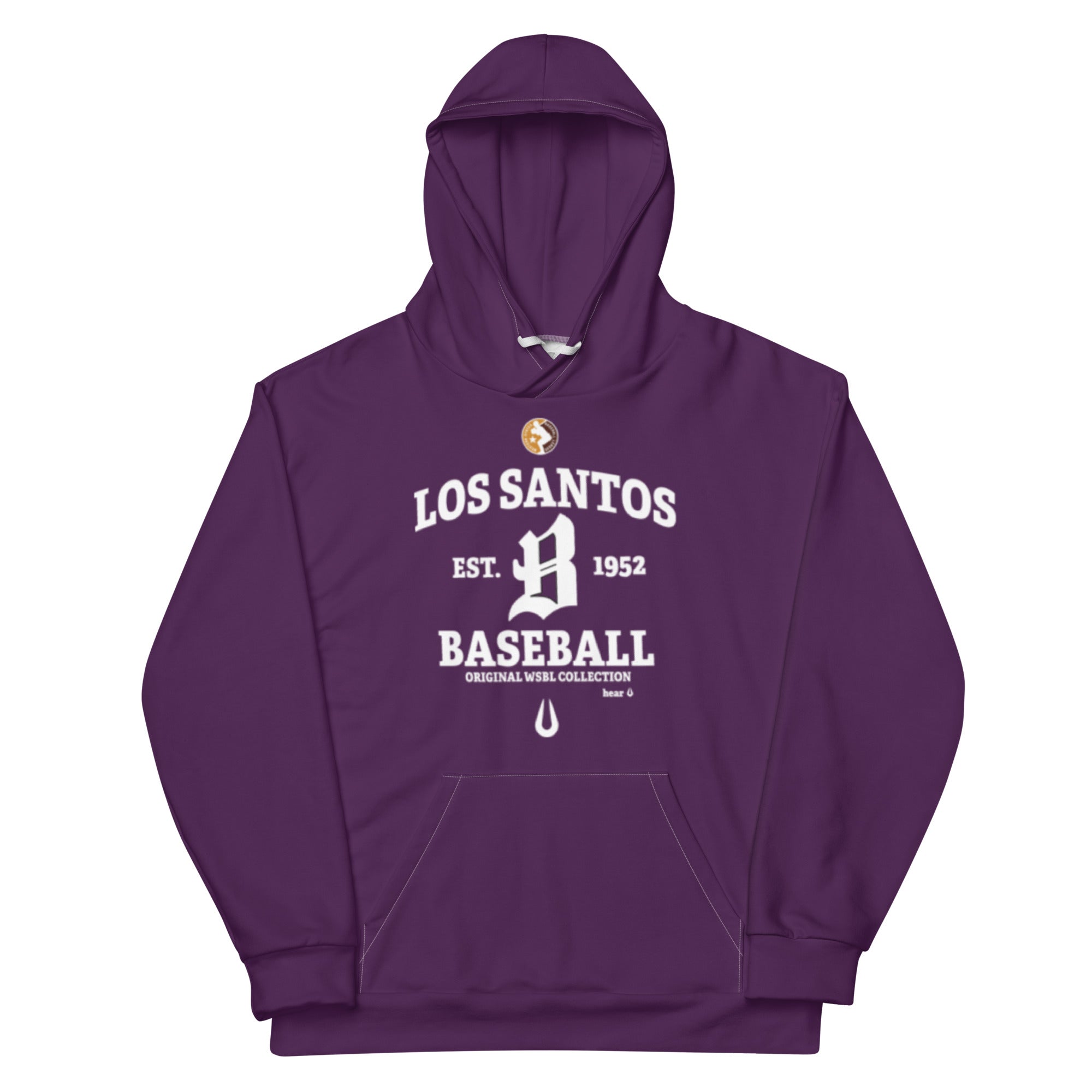 Purple baseball unisex hoodie