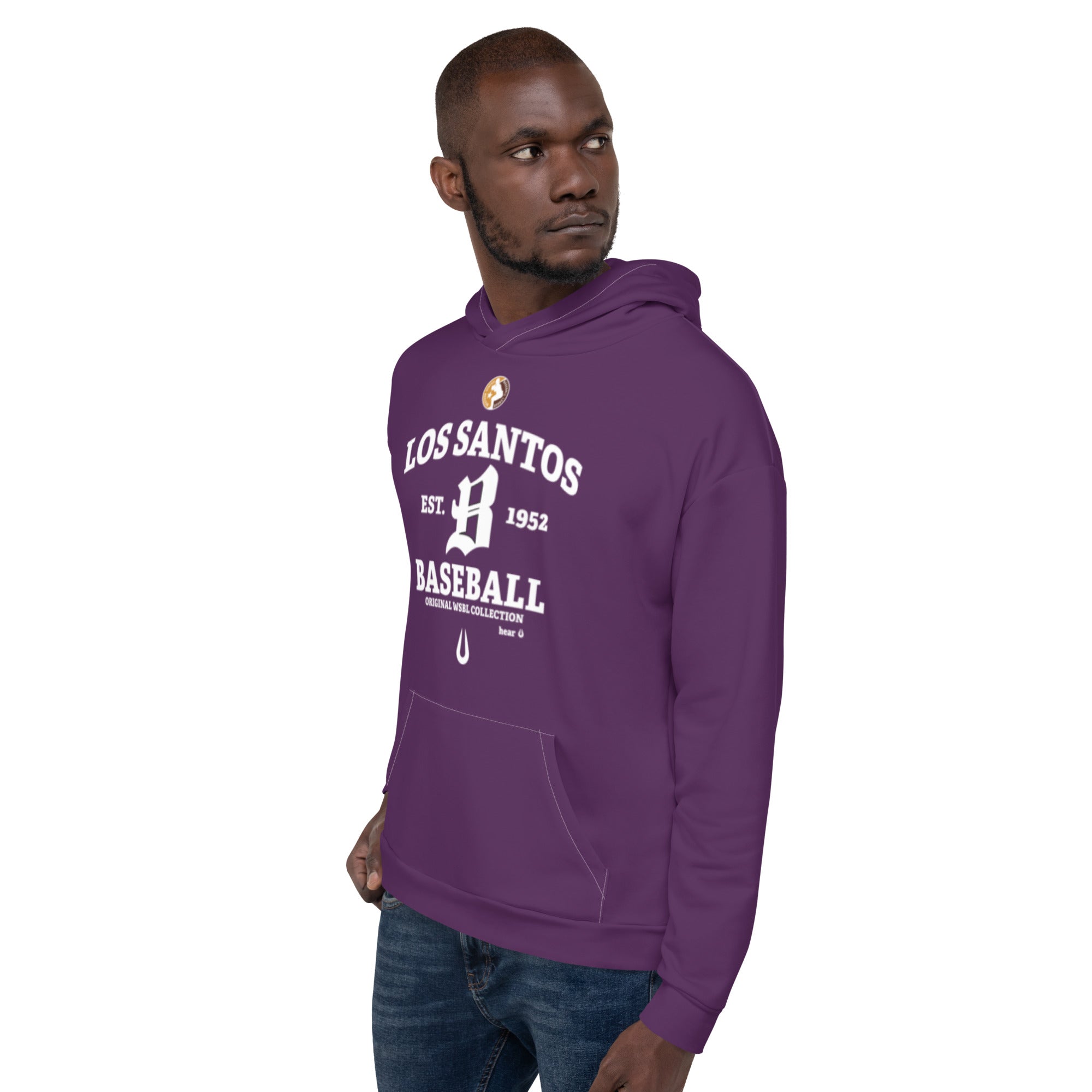 Purple baseball unisex hoodie