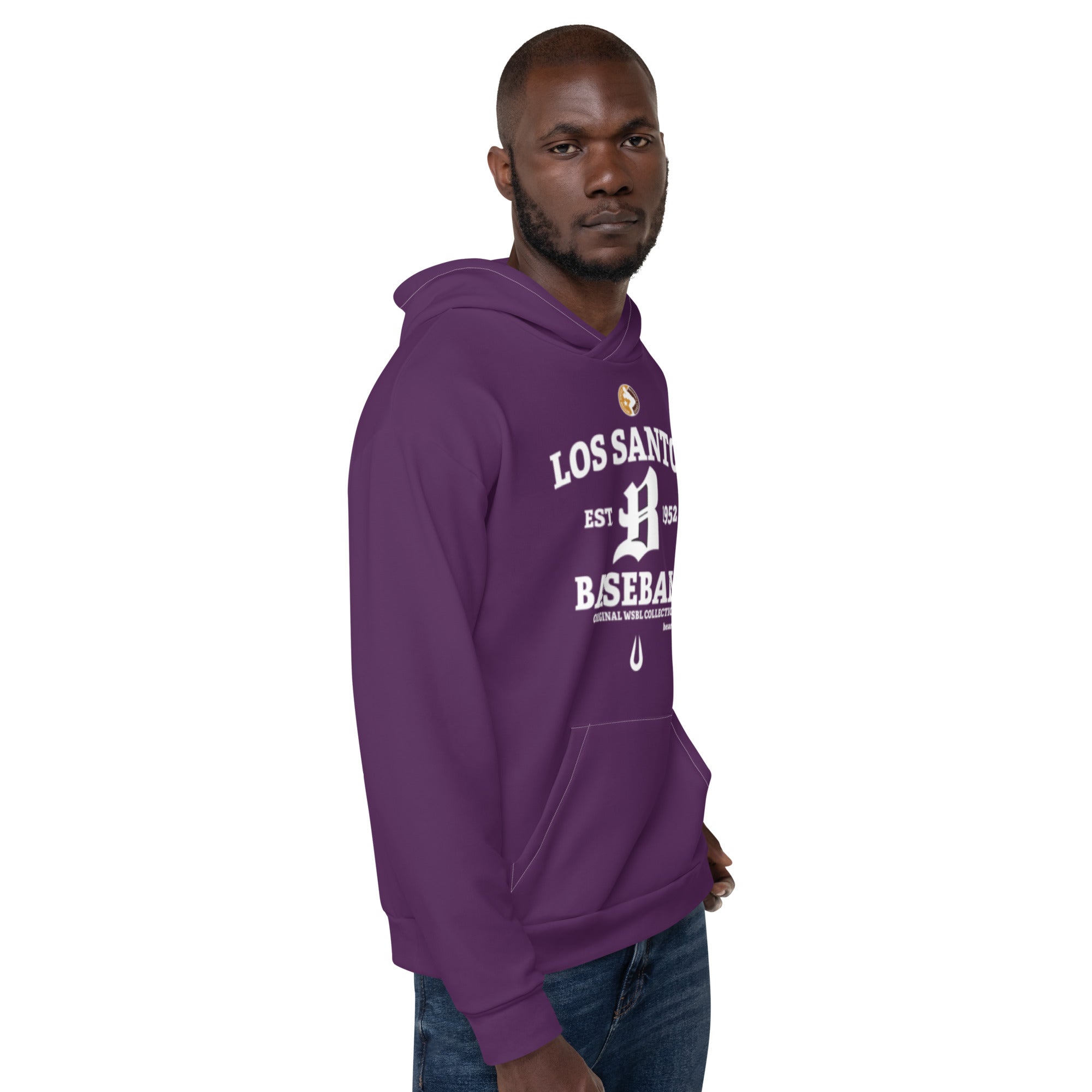 Purple baseball unisex hoodie