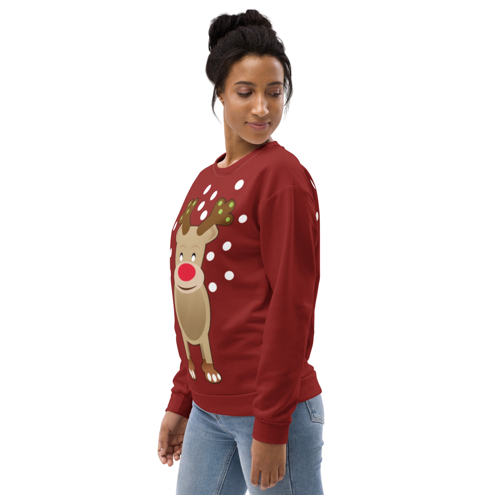 Red Reindeer Glow Unisex Sweater