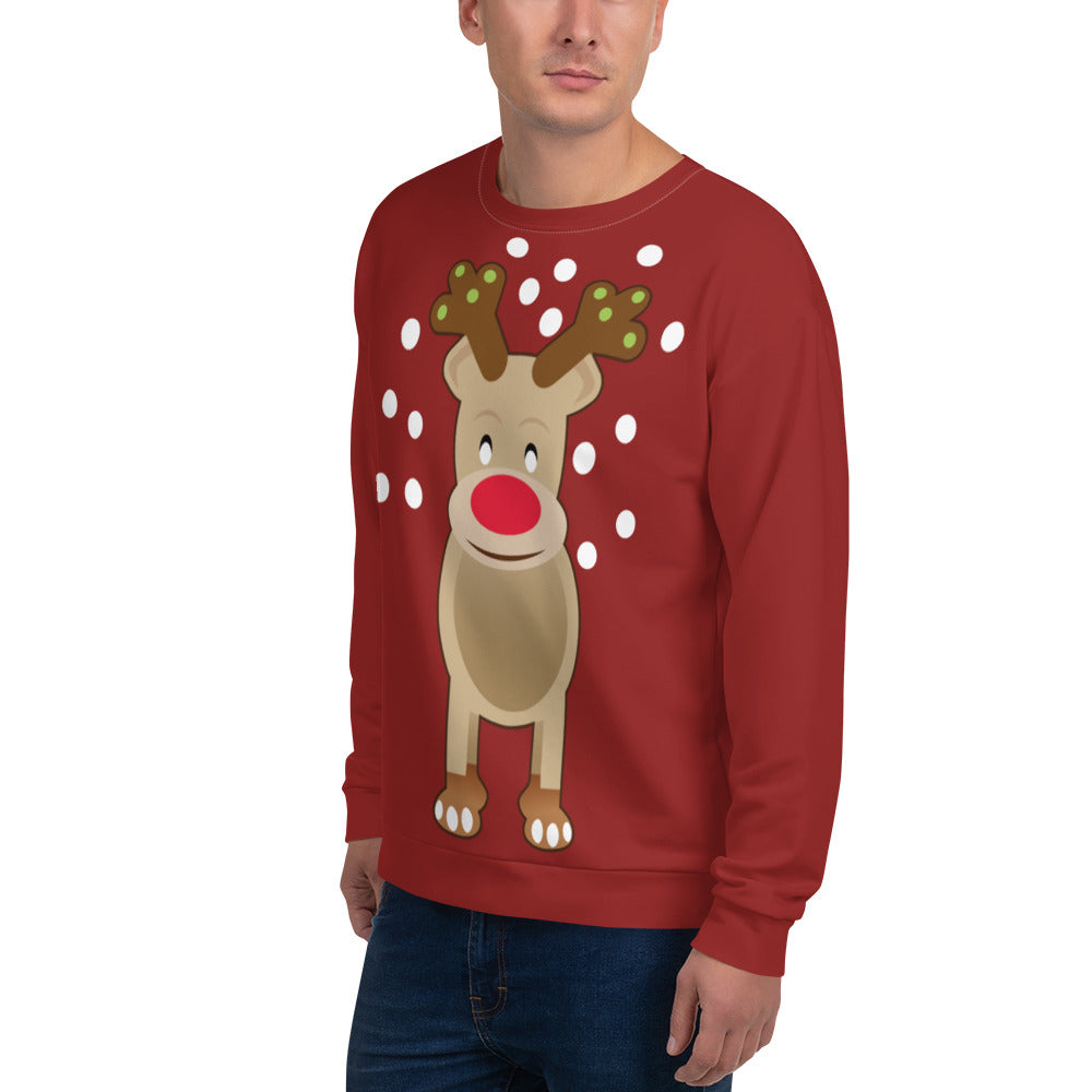 Red Reindeer Glow Unisex Sweater