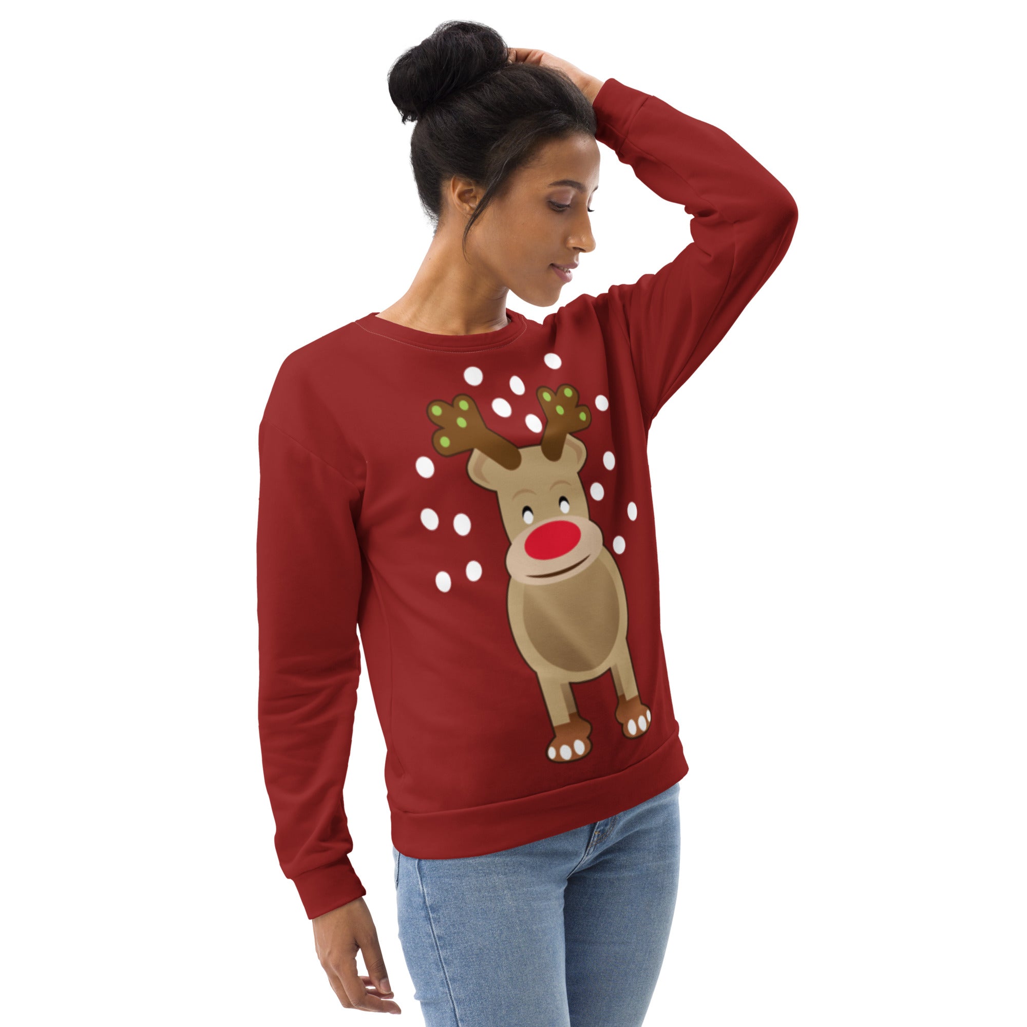 Red Reindeer Glow Unisex Sweater