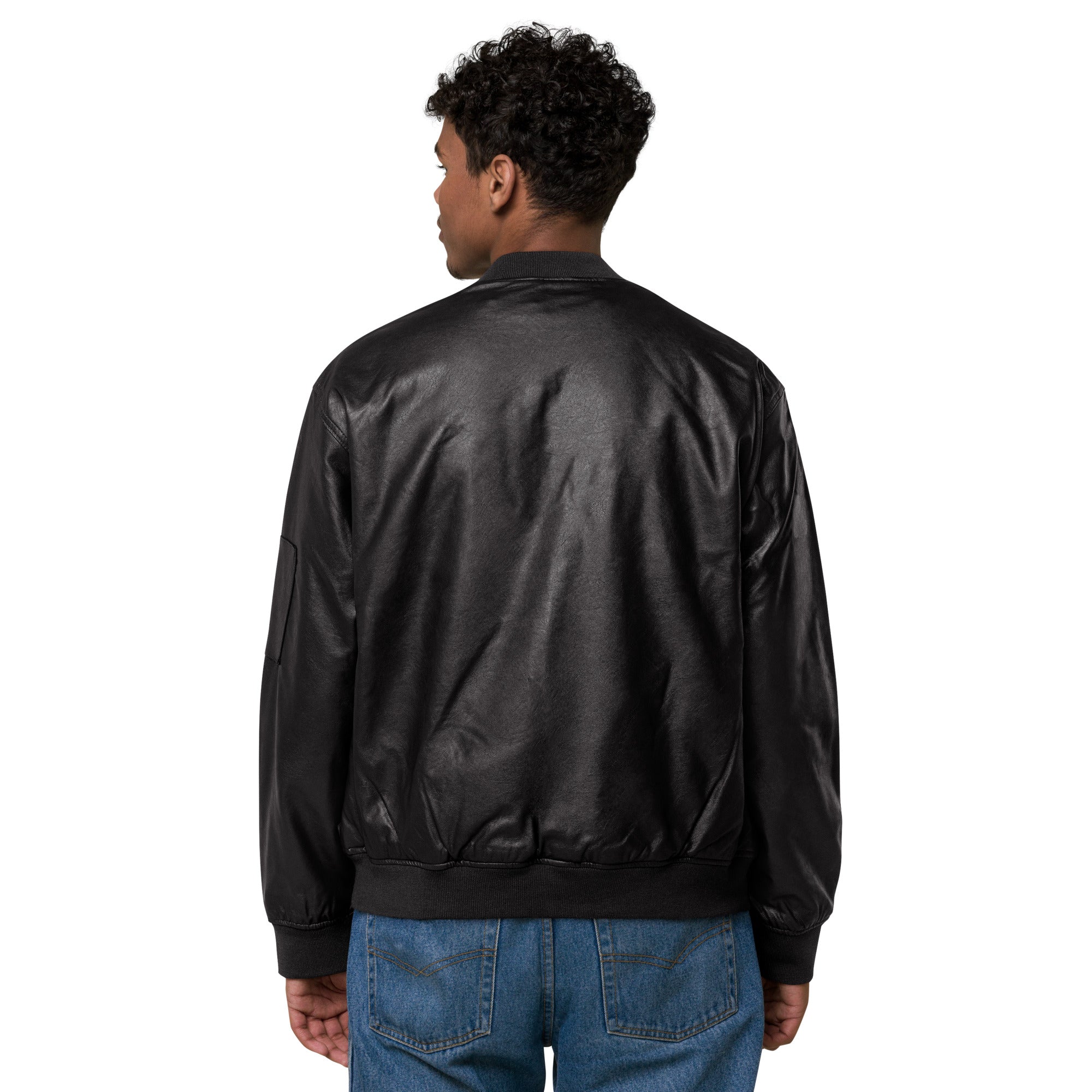 Global Elite Faux Leather Bomber Jacket