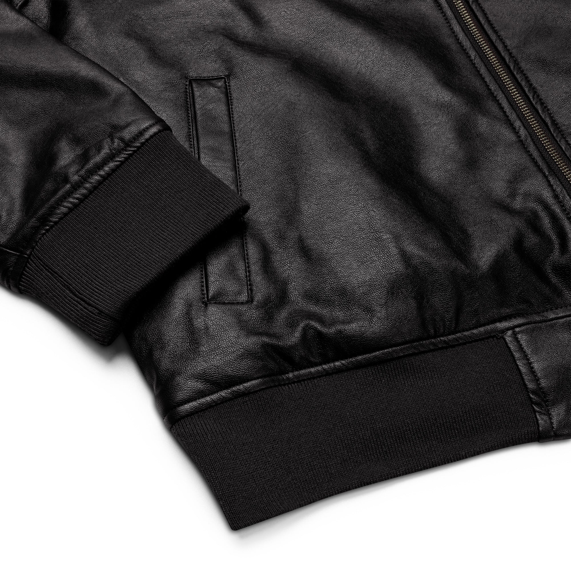 Global Elite Faux Leather Bomber Jacket